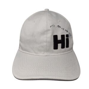 Hi Stretch Fitted Hat White OSFA Embroidered Vented Holes 6 Panel Surfware